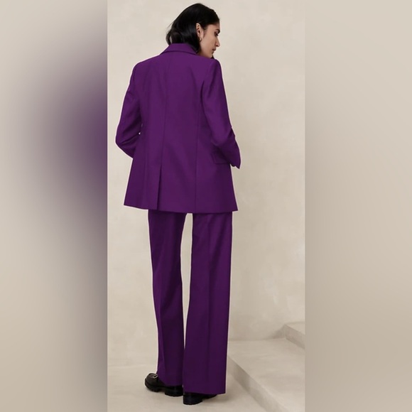 Banana Republic Lido Sculpted Wool Blazer Size 2 Deep Purple NWT - Picture 3 of 16